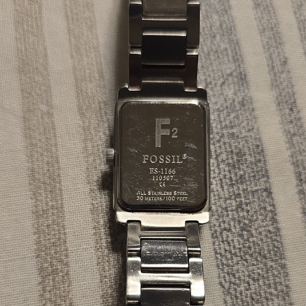 Fossil Silver Rectangular Bracelet Watch - Picture 2 of 2
